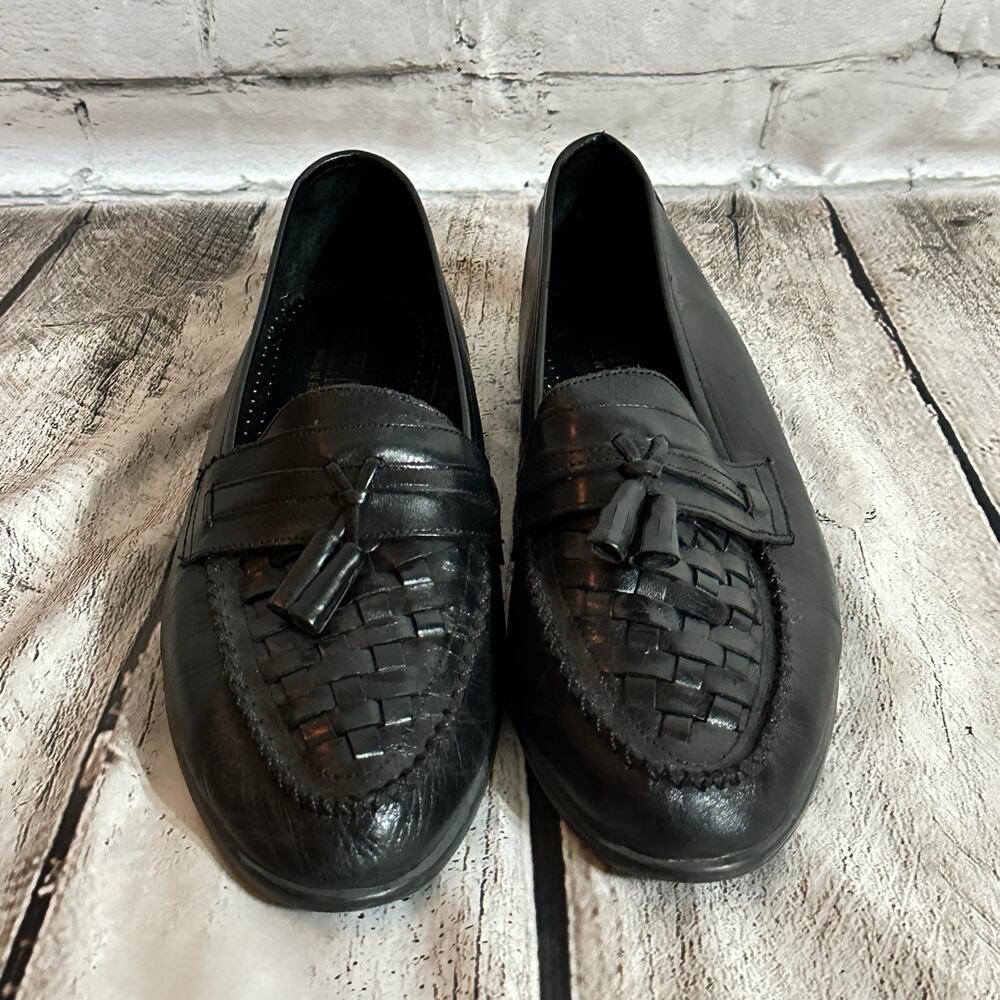 The Leather Collection Men’s Black Leather Loafers, Size 10.5, Pre-owned